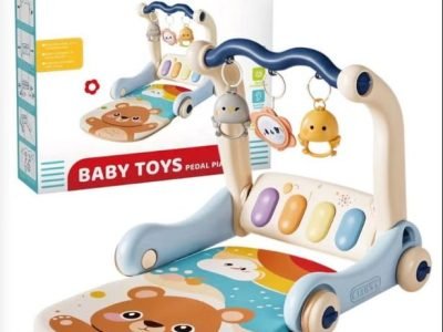 baby musical walker with piano & hanging toys – early learning push walker for toddlers (3m+) eid gift
